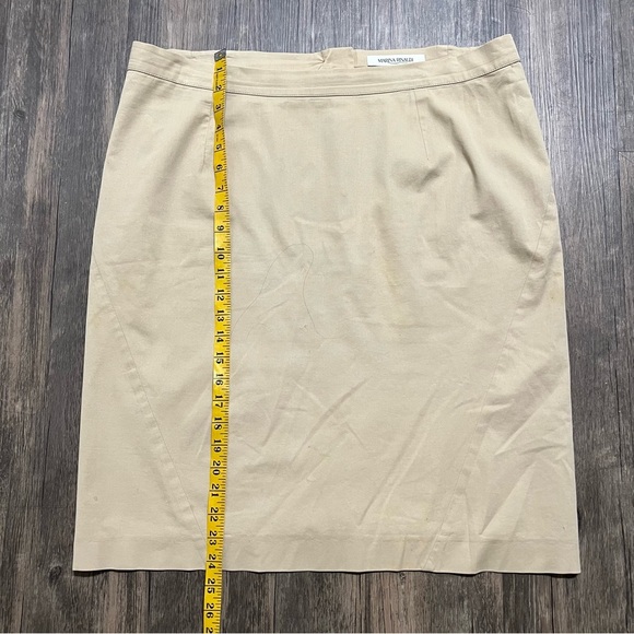 Marina Rinaldi Knee Length Lined Back Slit Beige Straight Pencil Skirt Silk 14 - Picture 9 of 10